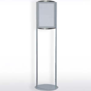 Full height view of the double sided A3 magnetic free-standing sign display unit