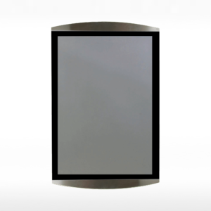 Wall mounted magnetic sign holder - A4 black - shown in vertical position