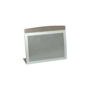 A6 horizontal tabletop sign holder or menu holder in silver finish